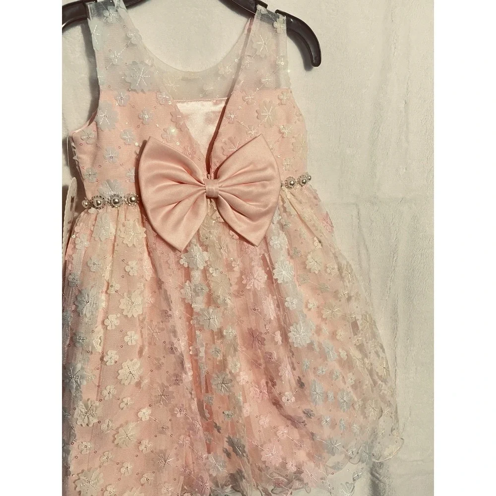 Toddler Girls American Princess Dress Size 4 Blush Ivory Flower Girl NWT